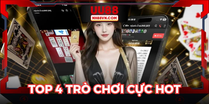 4 siêu phẩm game bài đang có mặt tại sảnh casino UU88