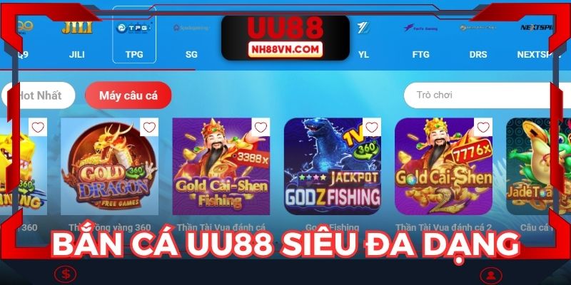 Game bắn cá đổi thưởng tại UU88 siêu đa dạng
